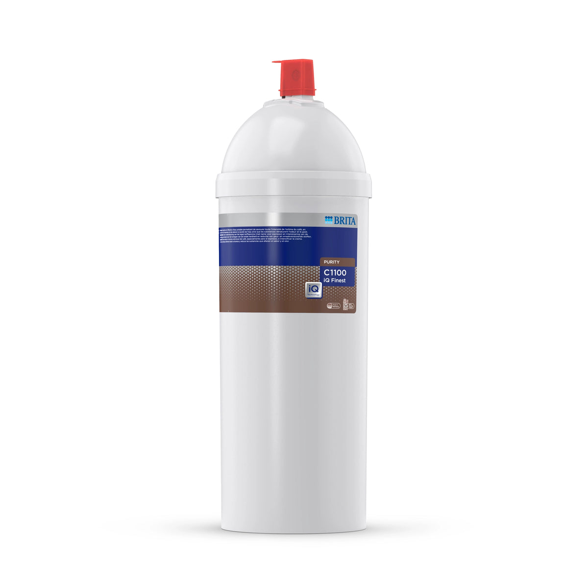 BRITA-waterfilterpatroon PURITY C1100 iQ Finest op een witte achtergrond.