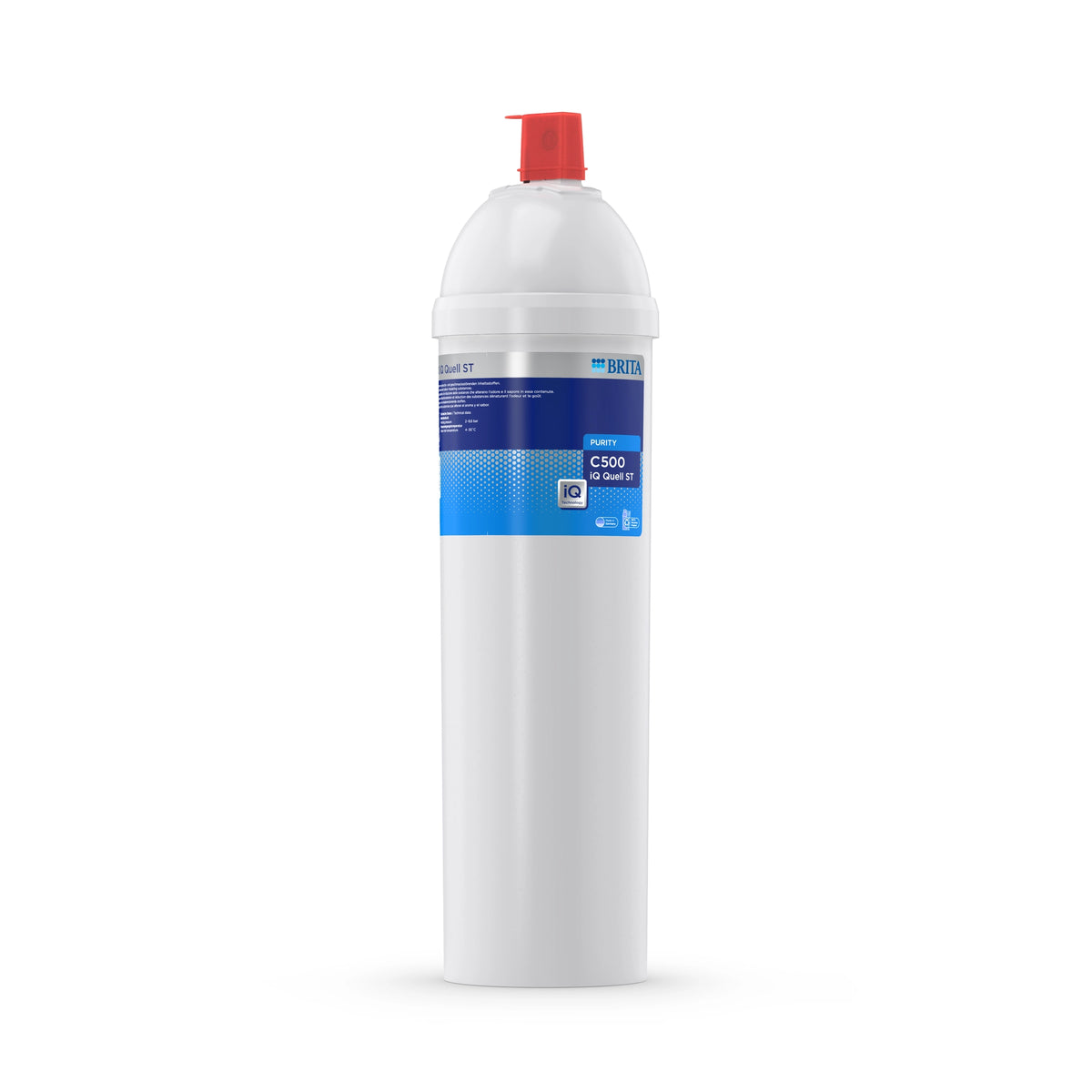 BRITA-waterfilterpatroon PURITY C500 iQ Quell ST op een witte achtergrond.